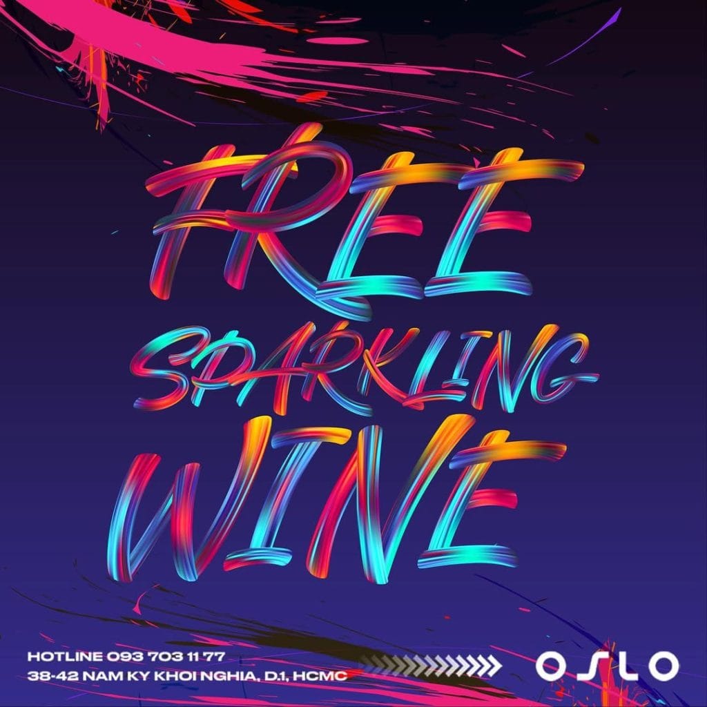 Thiết kế nội thất sang trọng tại Oslo Club với hệ thống ánh sáng đẳng cấp. For group of 4 ladies