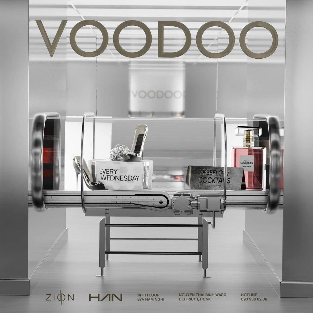 Không gian rooftop sang trọng tại Zion Sky Lounge với view thành phố về đêm