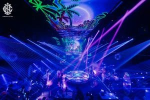 Không gian bên trong Canalis Club Nam Kỳ Khởi Nghĩa với hệ thống ánh sáng hiện đại