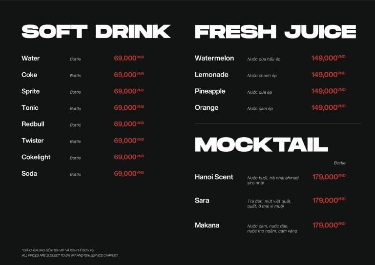 Menu MOA 98 Hàng Buồm 1